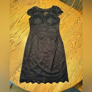 Eliza J black lace dress with keyhole in back